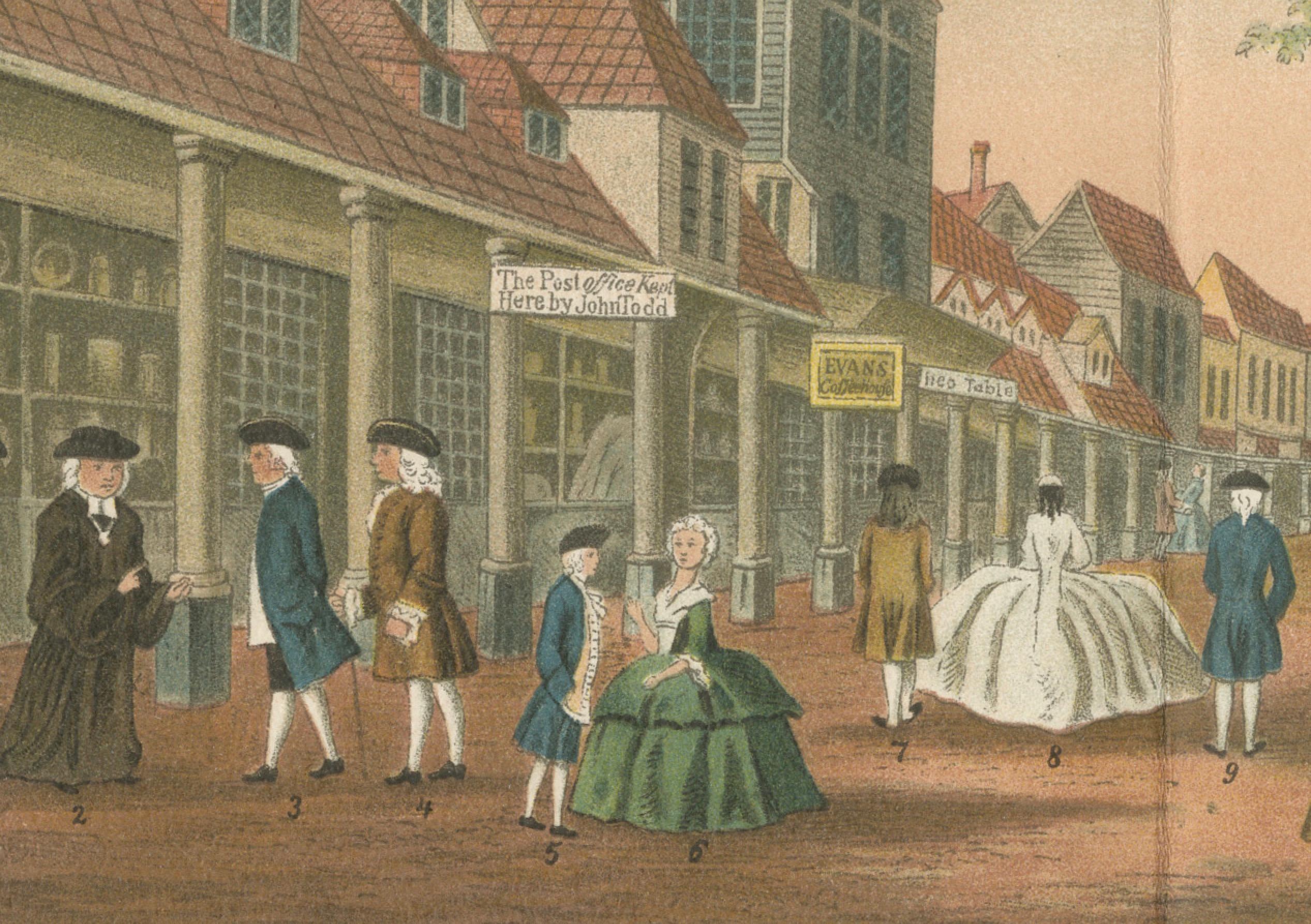 Carta Visitatori delle terme a Tunbridge Wells nel XVIII secolo, dopo uno schizzo del 1748 in vendita