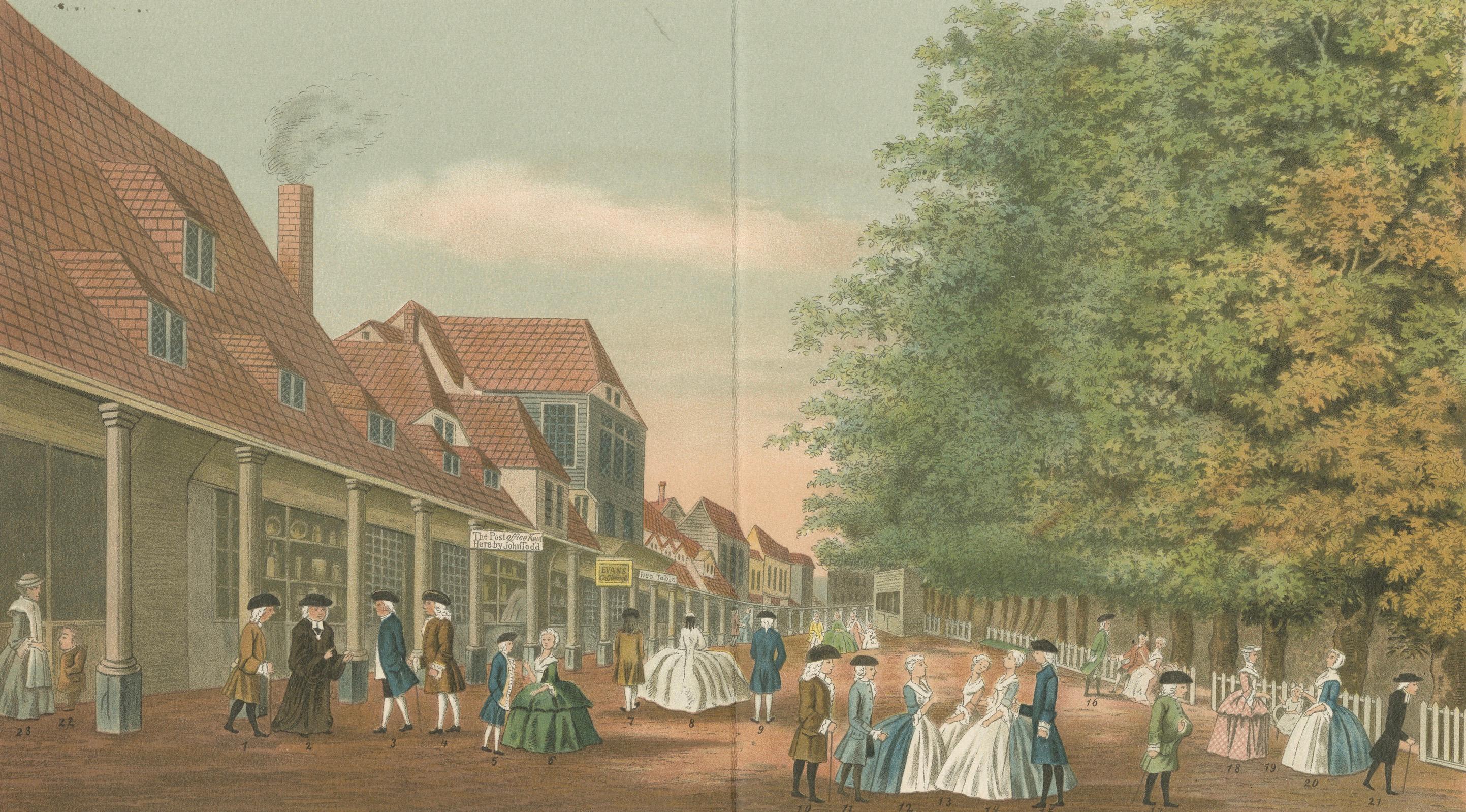 Visitatori delle terme a Tunbridge Wells nel XVIII secolo, dopo uno schizzo del 1748 in vendita 1