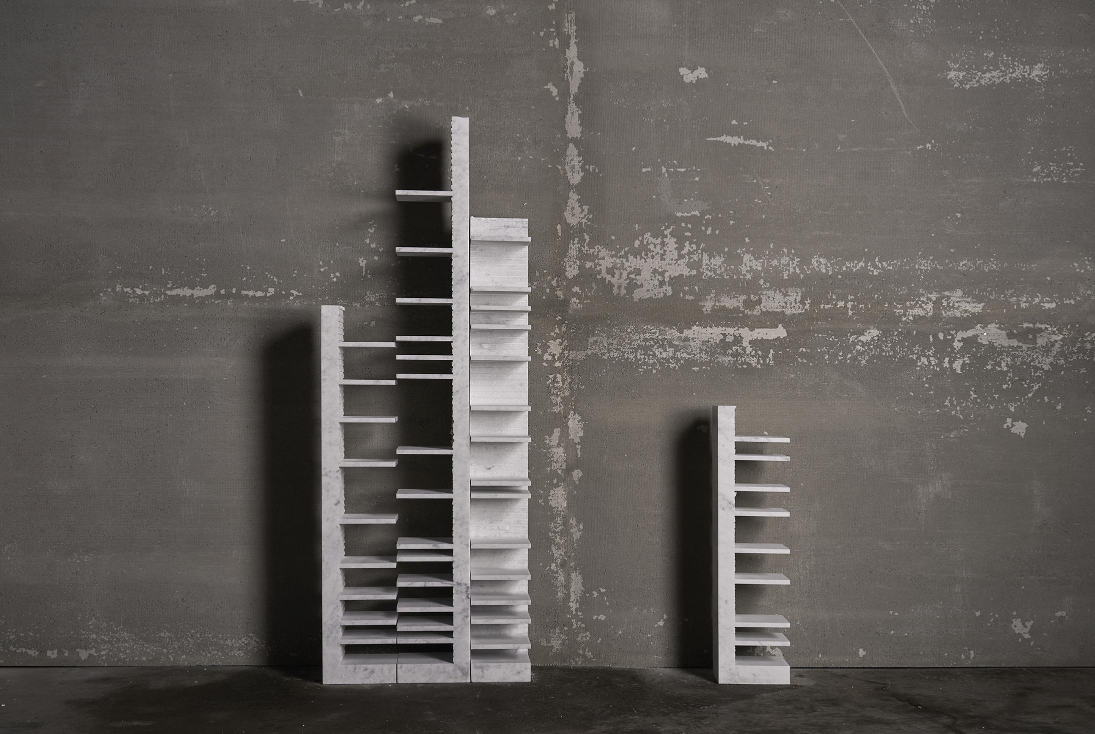 Spacco 120 Vertical Bookcase in Bianco Carrara Marble by Bufalini Marmi im Angebot 3