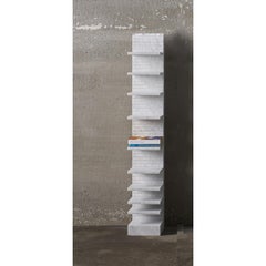 Spacco 120 Vertical Bookcase in Bianco Carrara Marble by Bufalini Marmi