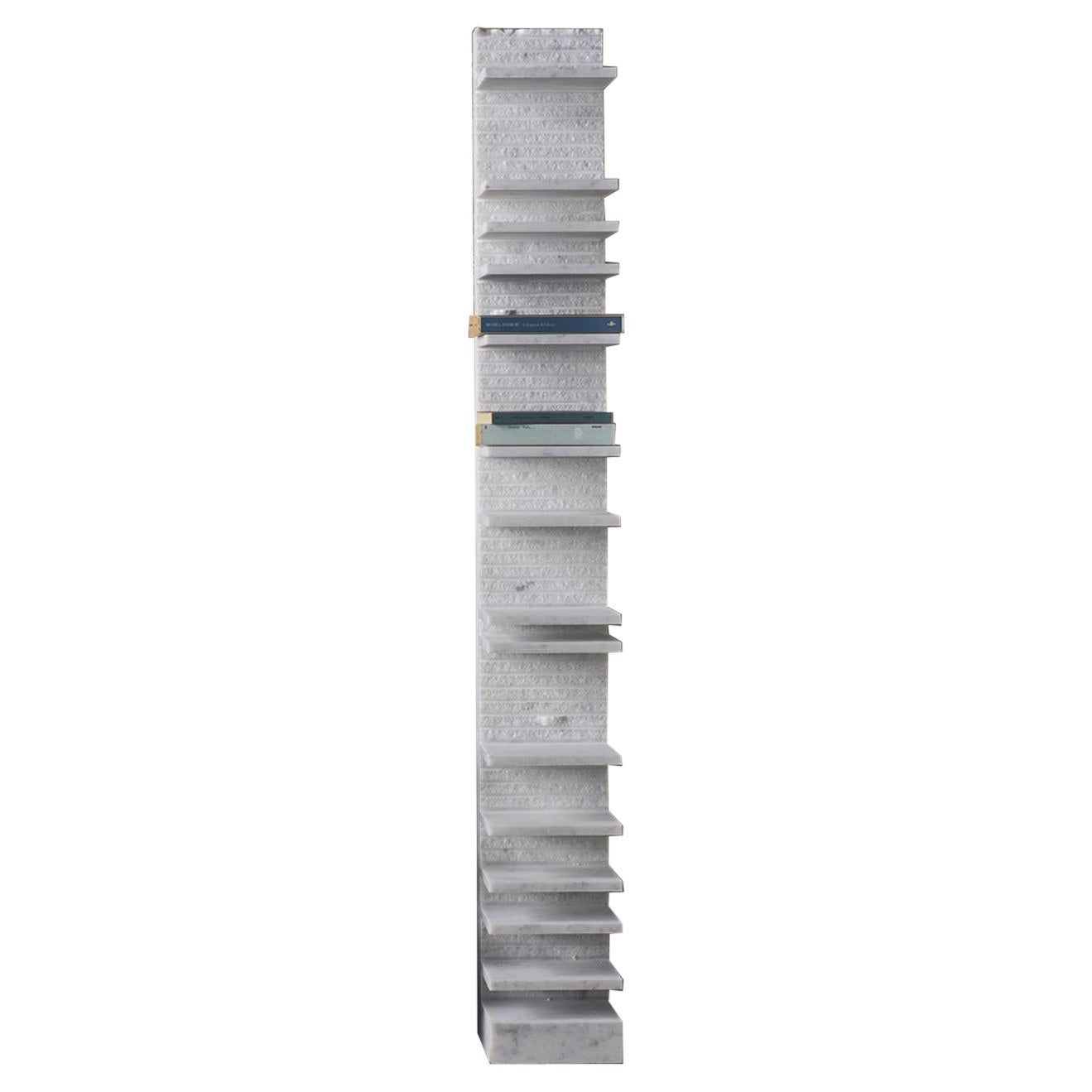 Spacco 150 Vertical Bookcase in Bianco Carrara Marble by Bufalini Marmi