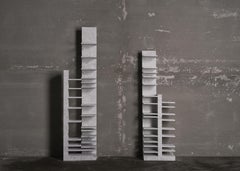 Spacco 180 Vertical Bookcase in Bianco Carrara Marble by Bufalini Marmi