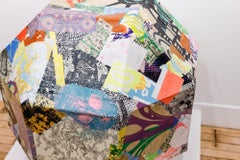 "Isosahedron" collaborative collage on three dimensional paper sculpture