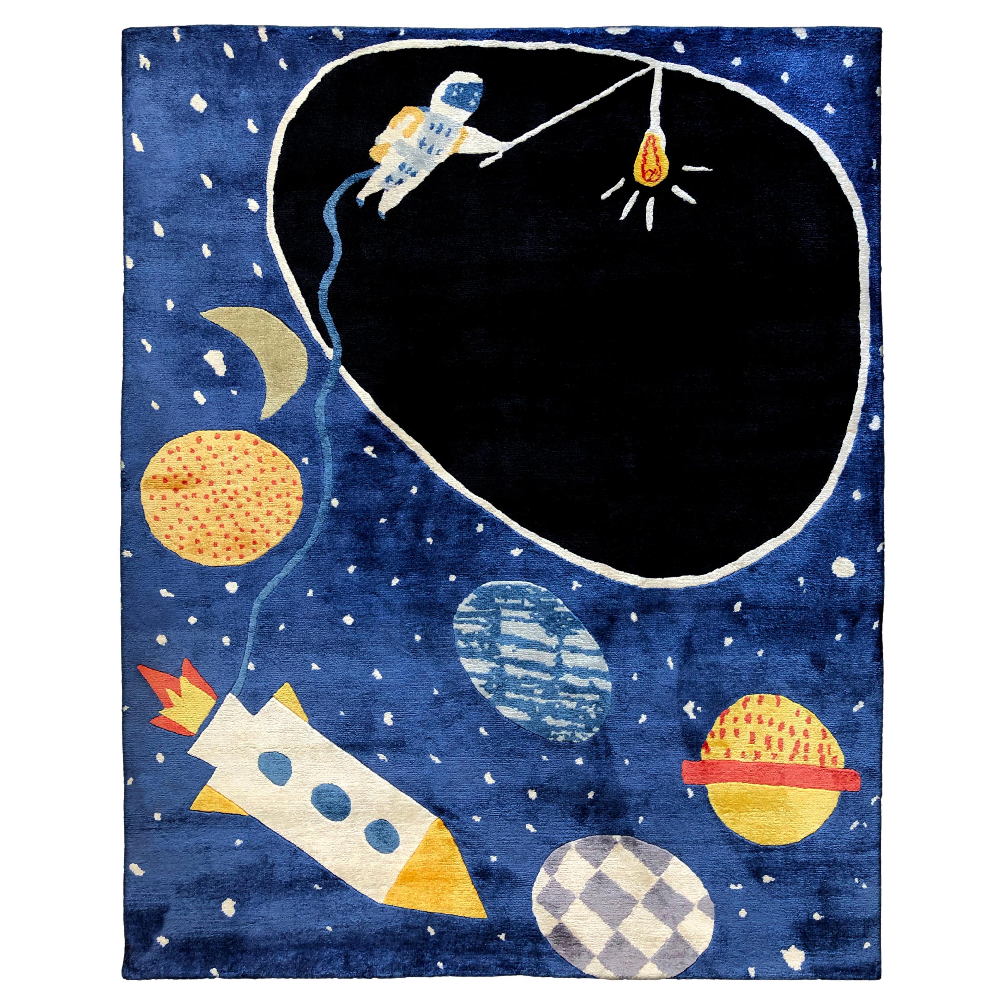 SPACE ACE RUG by Daria Solak, Hand Knotted, 100% New Zealand Wool 150 x 190 cm For Sale