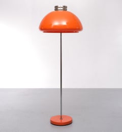 Space Ace Orange Shade Floor Lamp, 1970s, Italy
