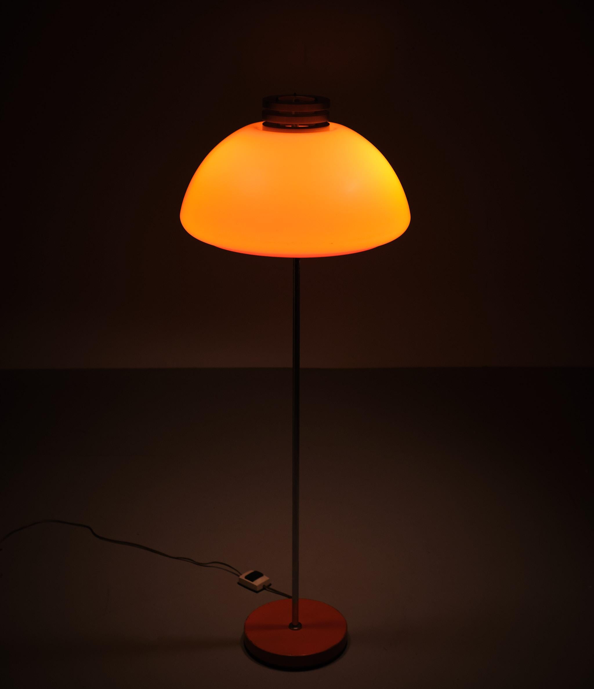 Late 20th Century Space Ace Orange Shade Floor Lamp, 1970s, Italy For Sale