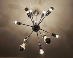 Space Age 12-Arm Sputnik Chandelier done in chrome, Austria 1980s