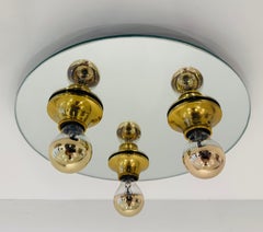 A Space age 1960s German Mid Century Flush Ceiling Lamp