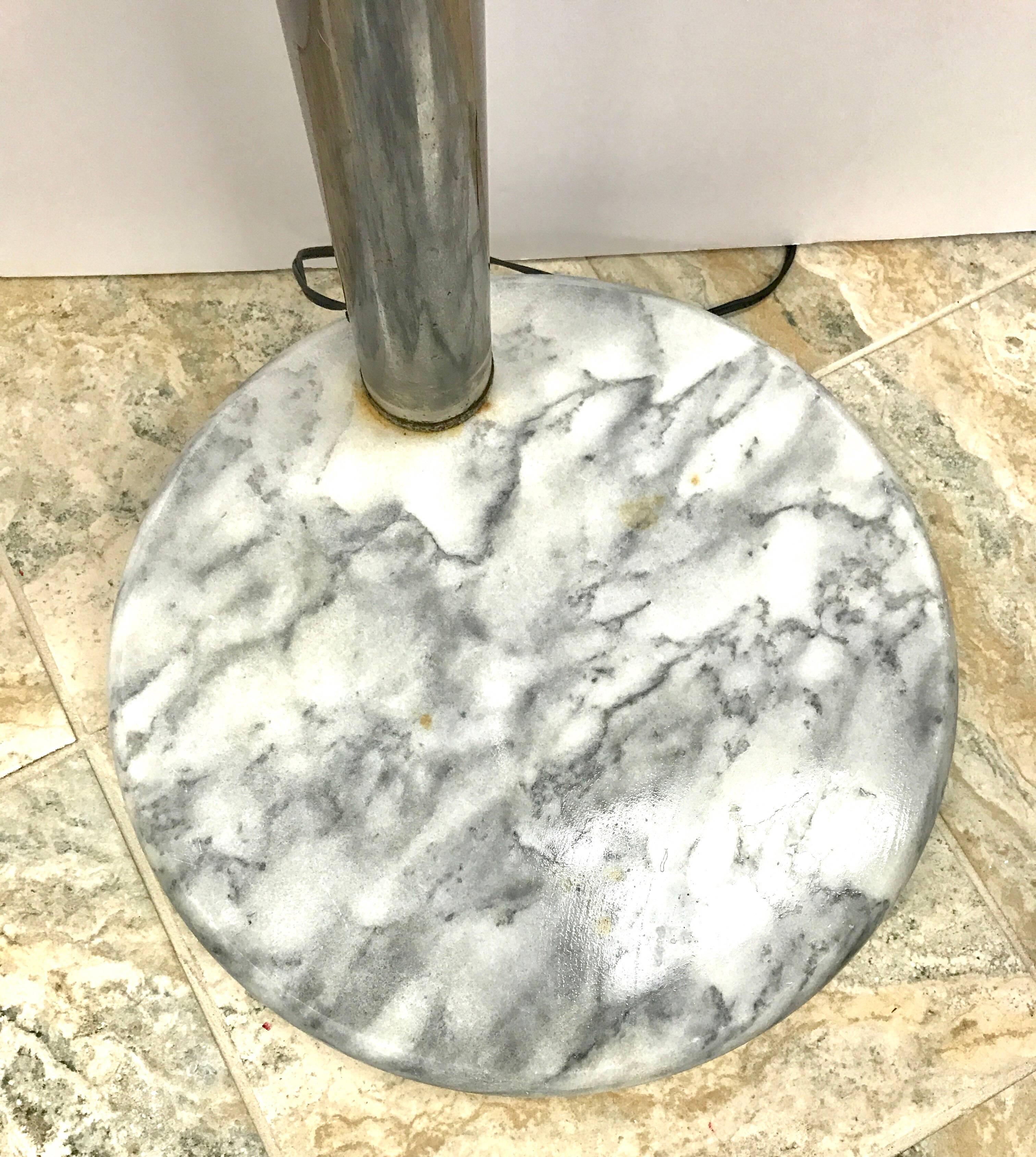 American Space Age, 1970s Atomic Arco Arc Three-Arm Chrome Floor Lamp Carrera Marble Base
