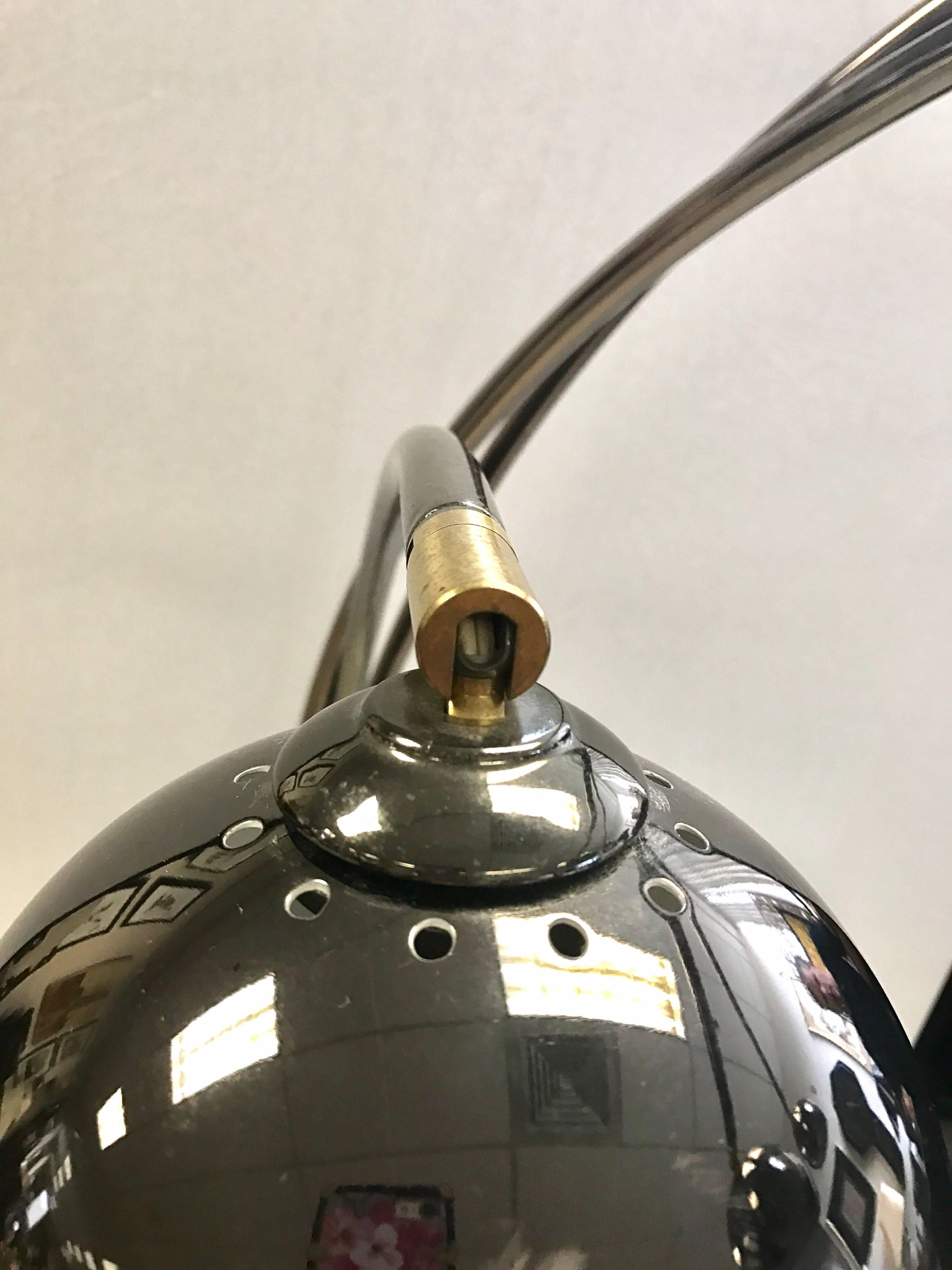 Space Age, 1970s Atomic Arco Arc Three-Arm Chrome Floor Lamp Carrera Marble Base 1