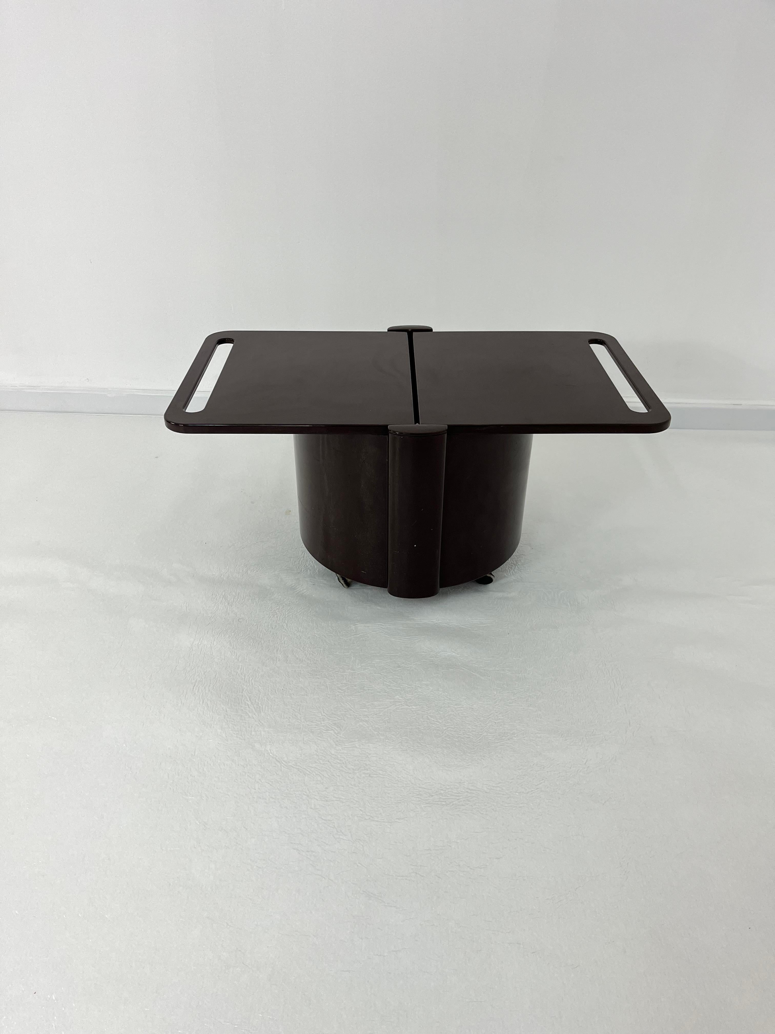 Space Age 1970s Convertible Coffee Table Livia Castelli For Fain Italy In Good Condition For Sale In Palermo, IT