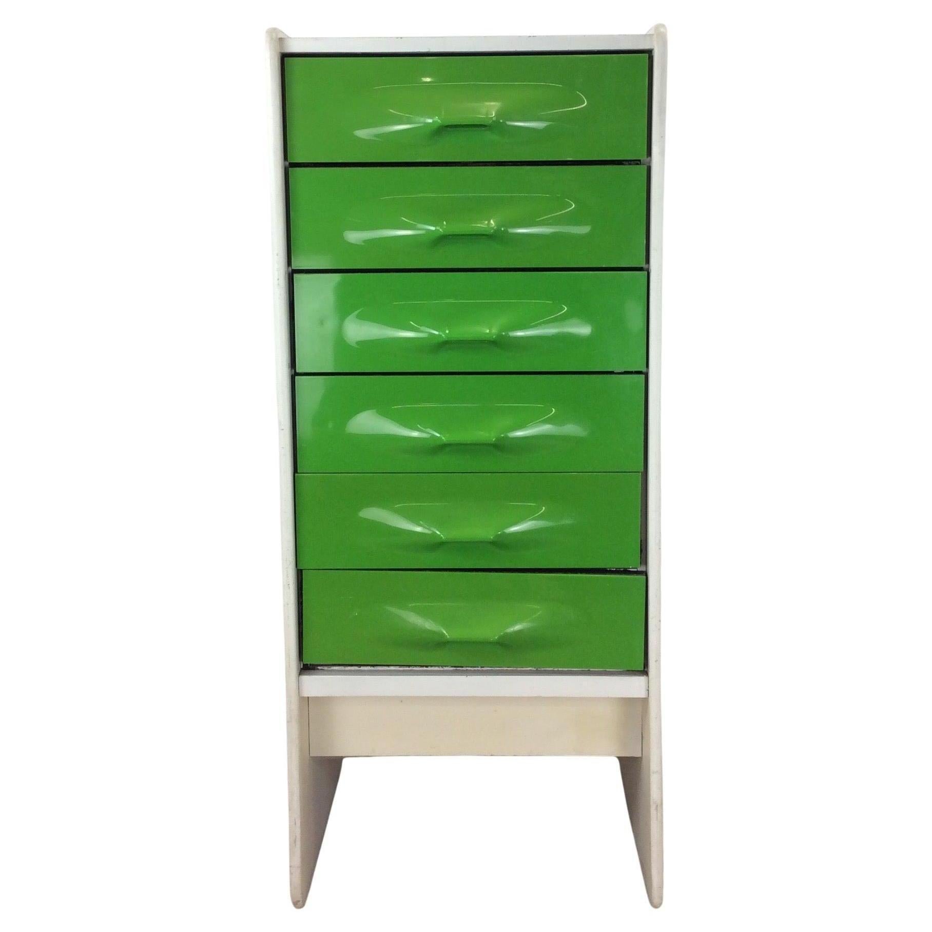 Space Age 1970s Six Drawer Chest by Giovanni Maurer for Treco