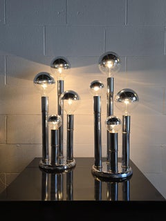 Space Age 1970s Three Tier Chrome Table Lamp