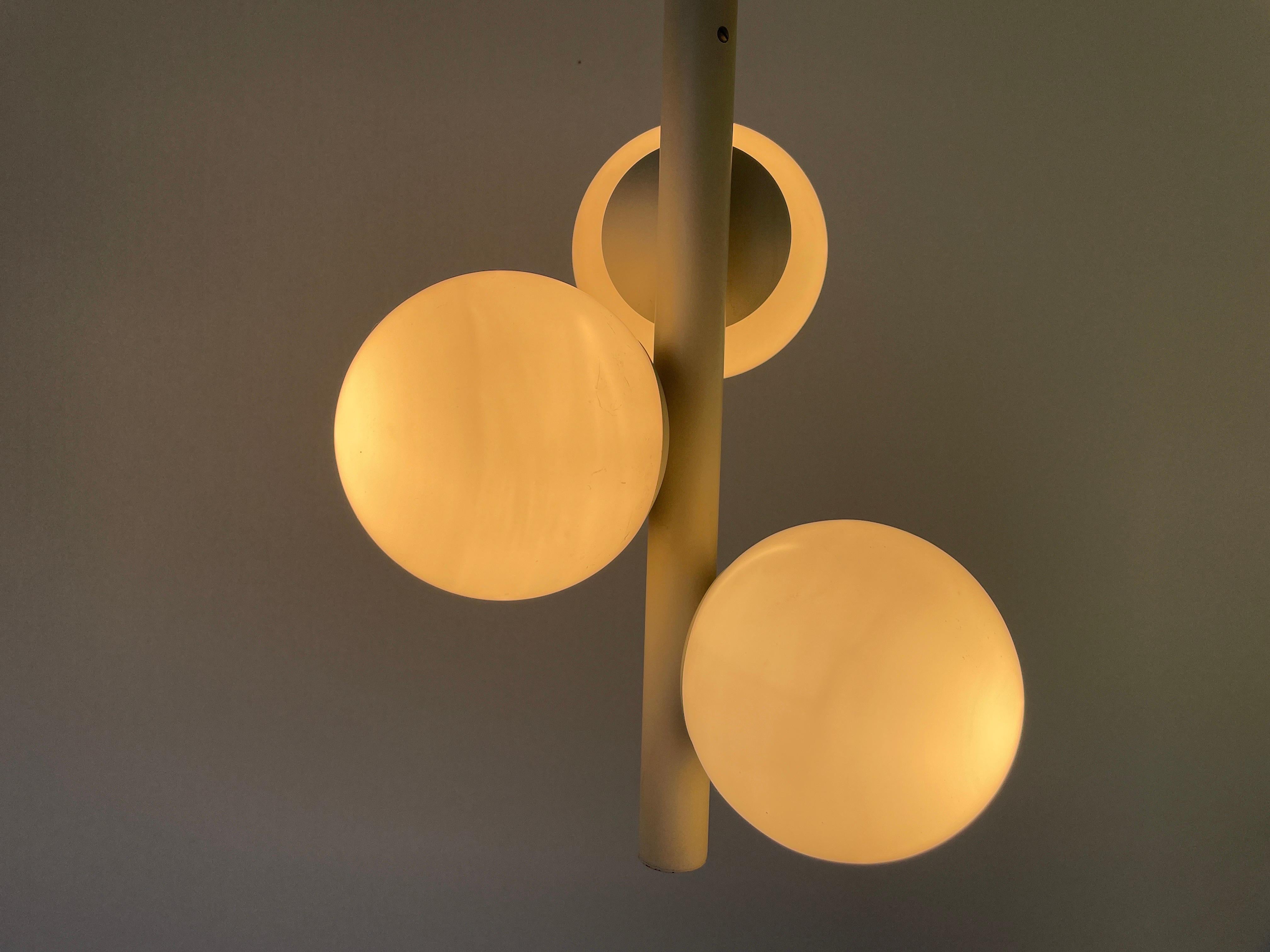 Lampe suspendue de l'ère spatiale à 3 boules Kaiser Leuchten, 1970, Allemagne en vente 4