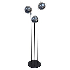Space Age 3 Globe Chrome Eyeball Floor Lamp in the Style of Robert Sonneman
