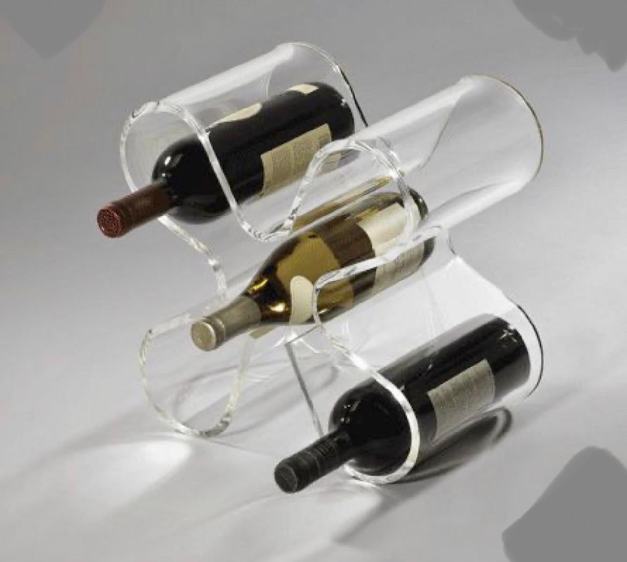 Space Age 5 Bottle Capacity Loopi Lucite Wine Rack