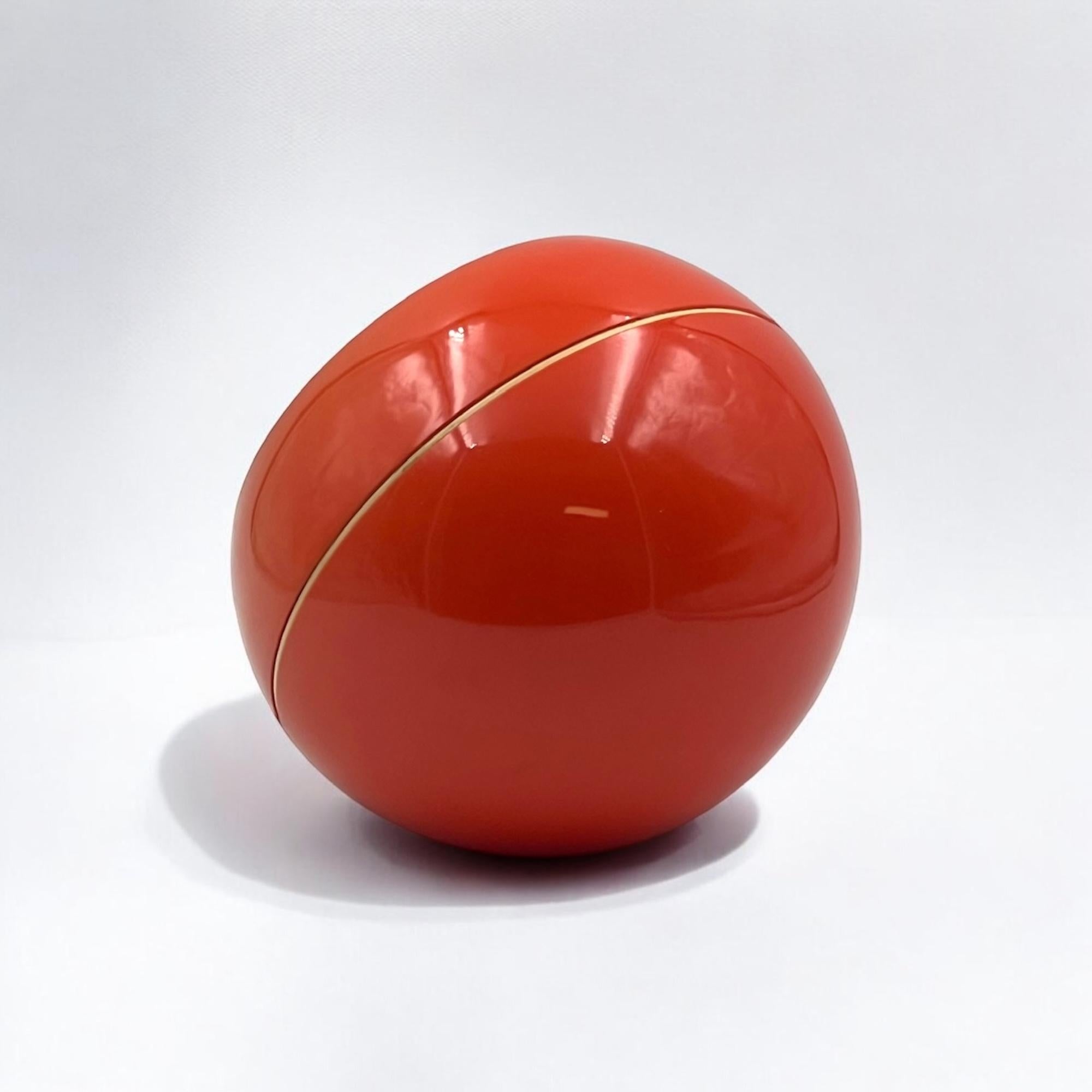 Late 20th Century Space Age 70s Design Clock Wetter - Rare Orange Tabletop Decor Made in Germany