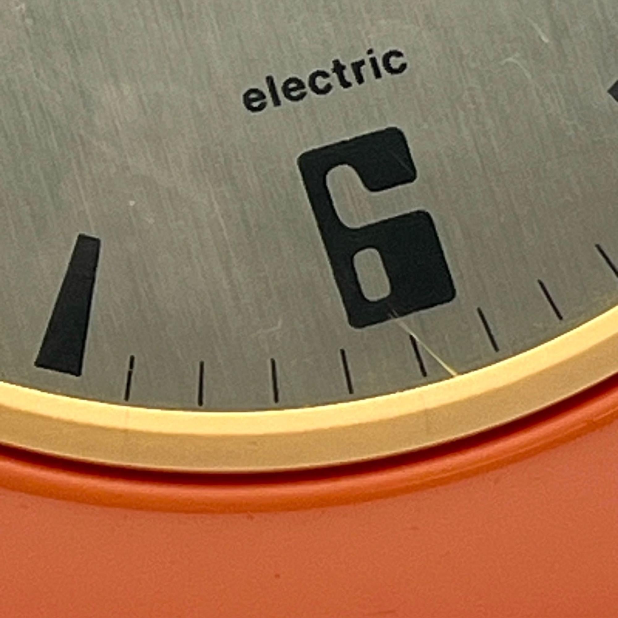 Space Age 70s Design Clock Wetter - Rare Orange Tabletop Decor Made in Germany 2