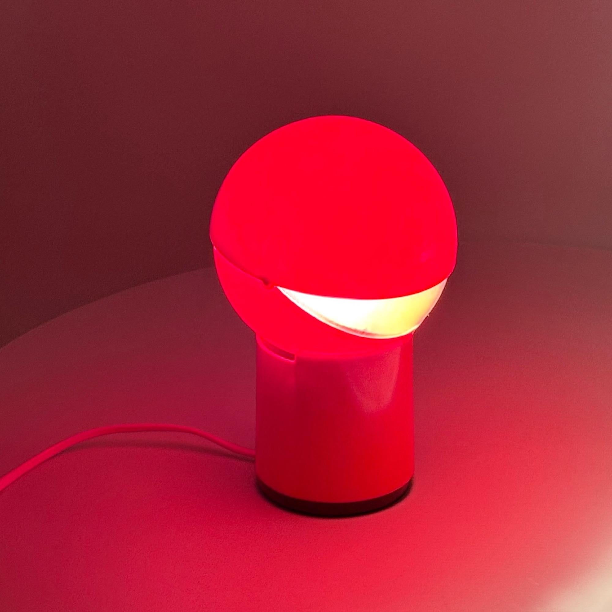 Space Age 70s Red Lamp 'Sfera Notte' Gagiplast - MCM Italian Design Light 5