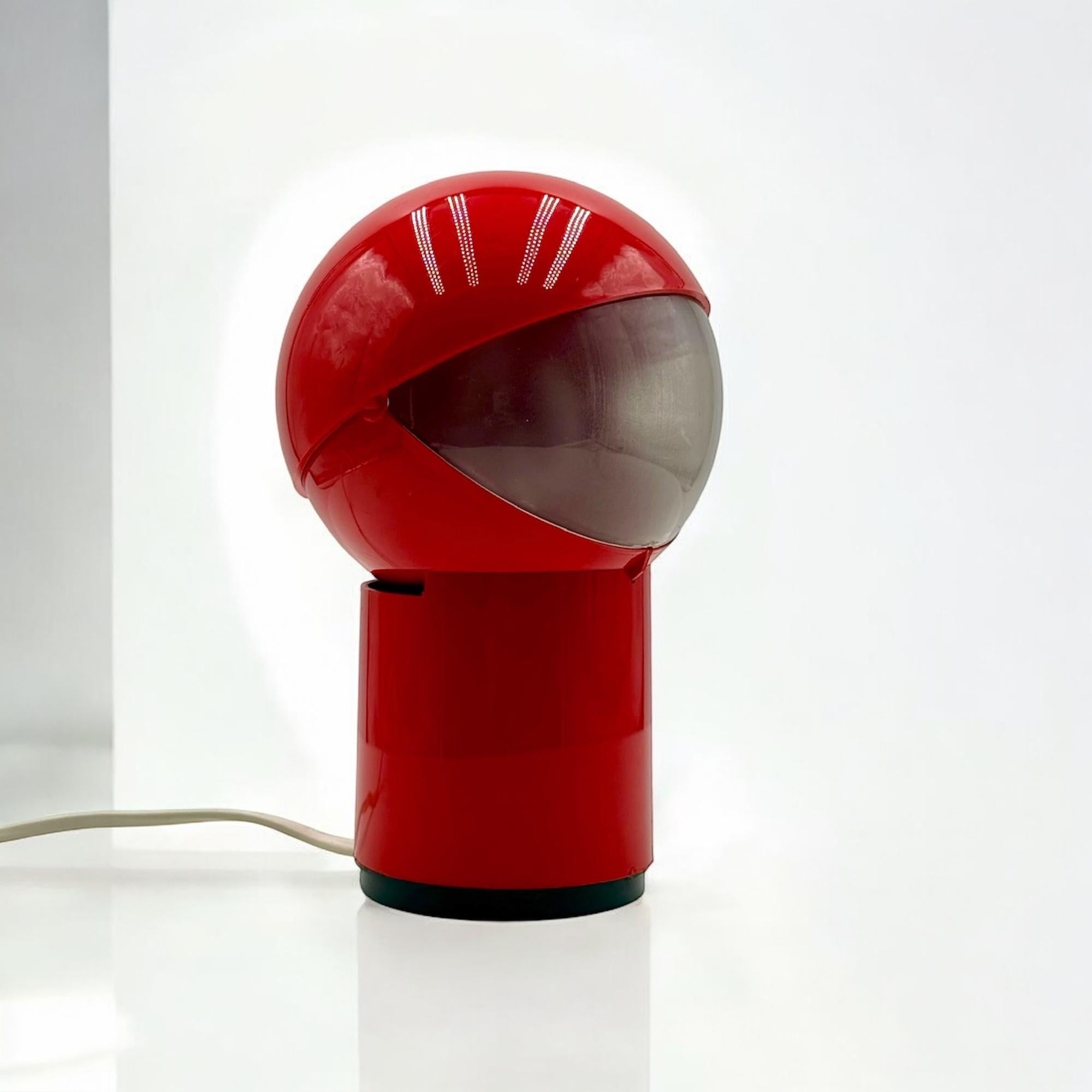 Space Age 70s Red Lamp 'Sfera Notte' Gagiplast - MCM Italian Design Light 1