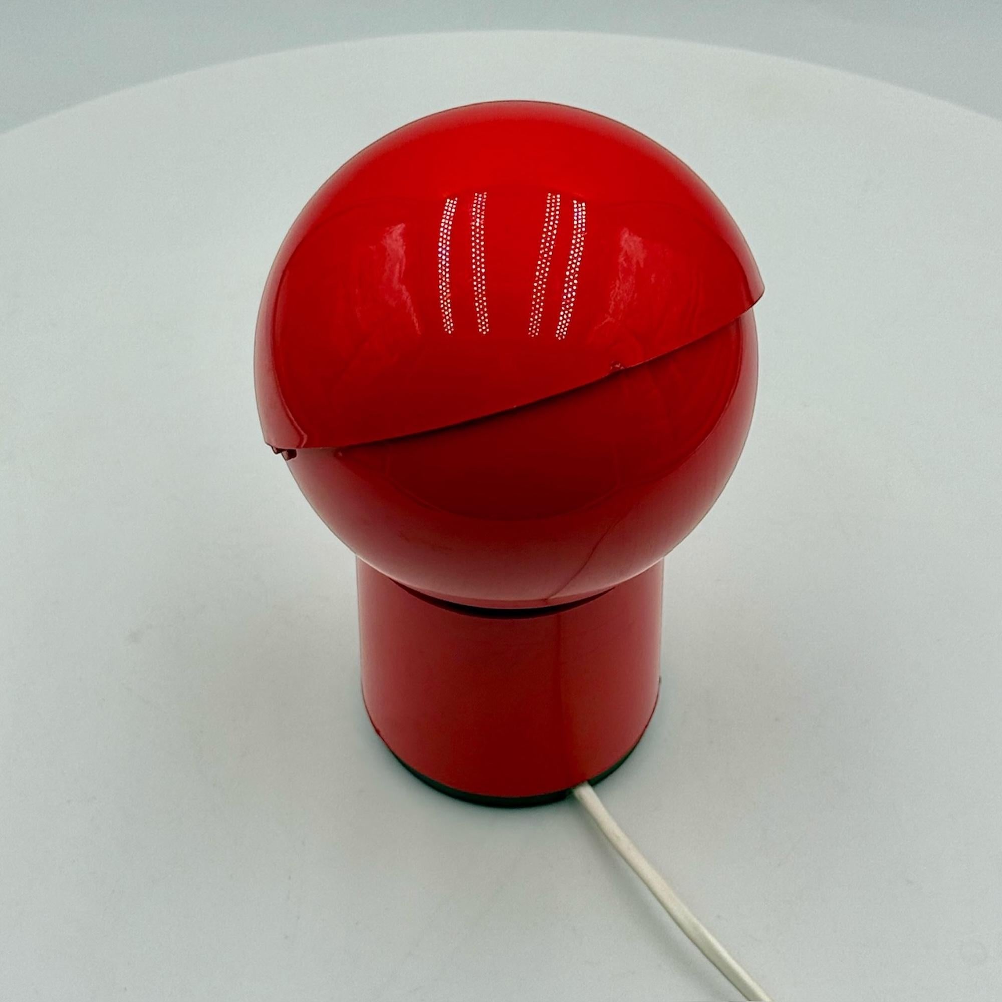 Space Age 70s Red Lamp 'Sfera Notte' Gagiplast - MCM Italian Design Light 4