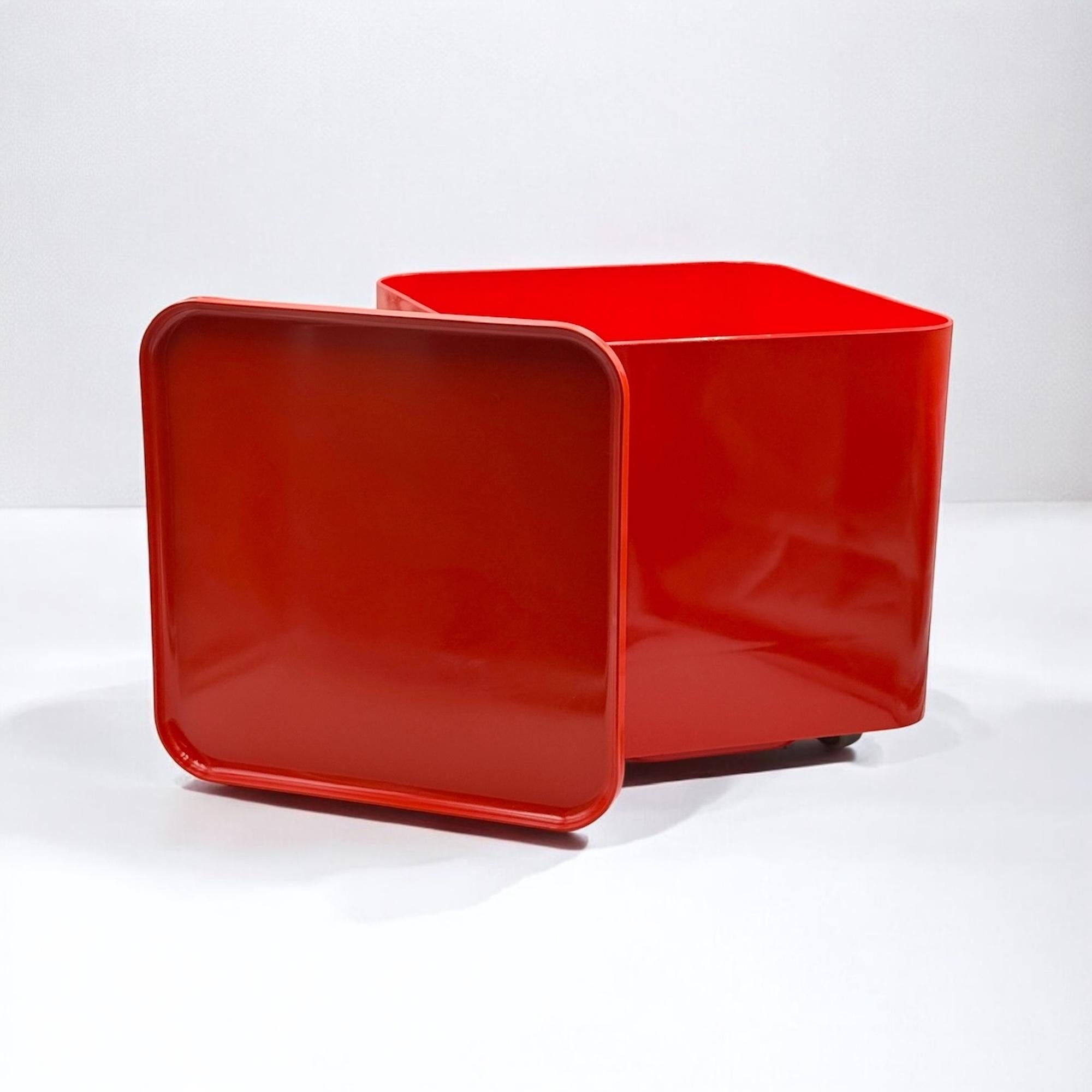 Plastic Space Age 70s Table with Storage Compartment DIME by Marcello Siard for Longato