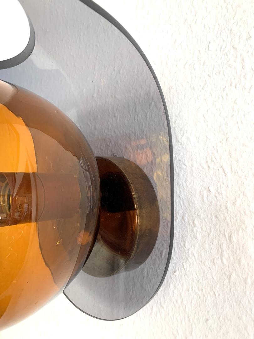 Space Age Acrylic and Amber Glass Wall Light, 1960s 2