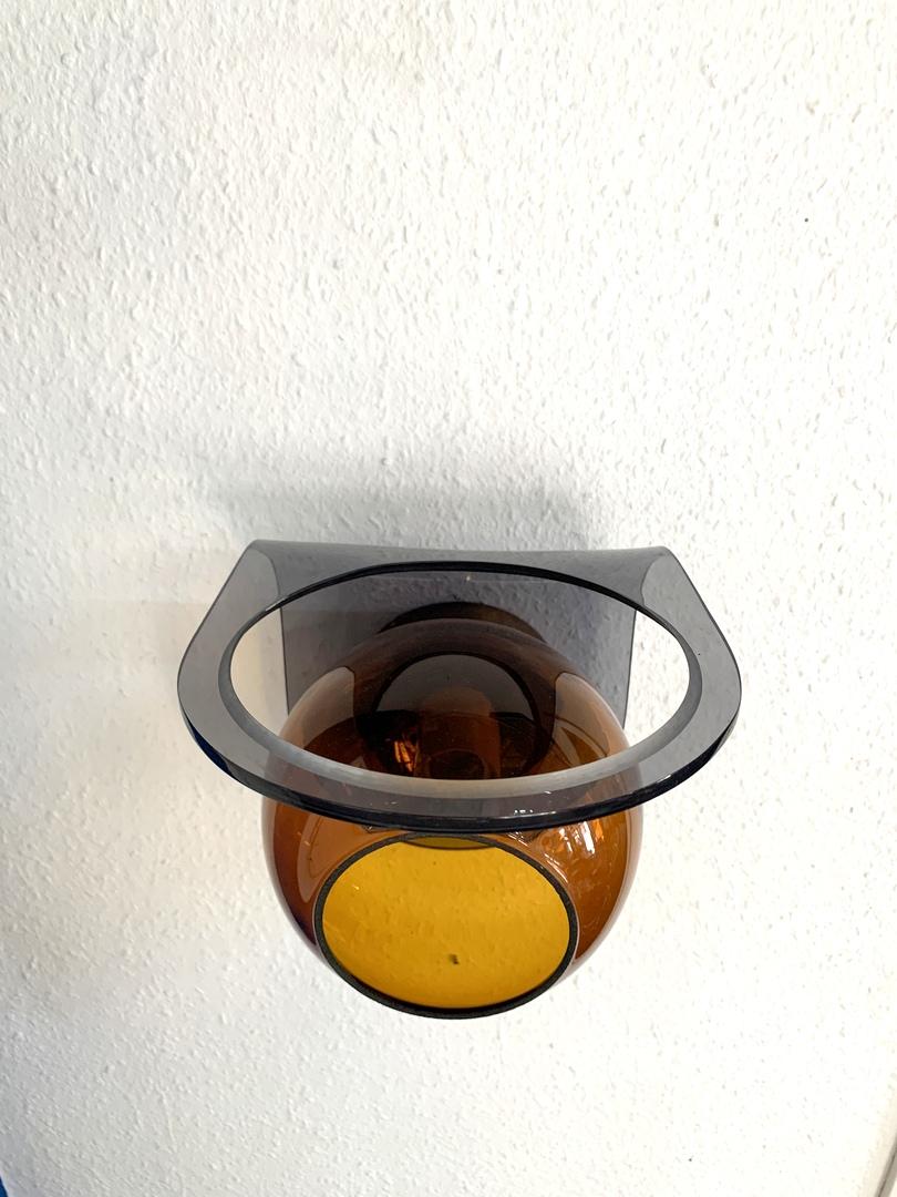 Space Age Acrylic and Amber Glass Wall Light, 1960s 3