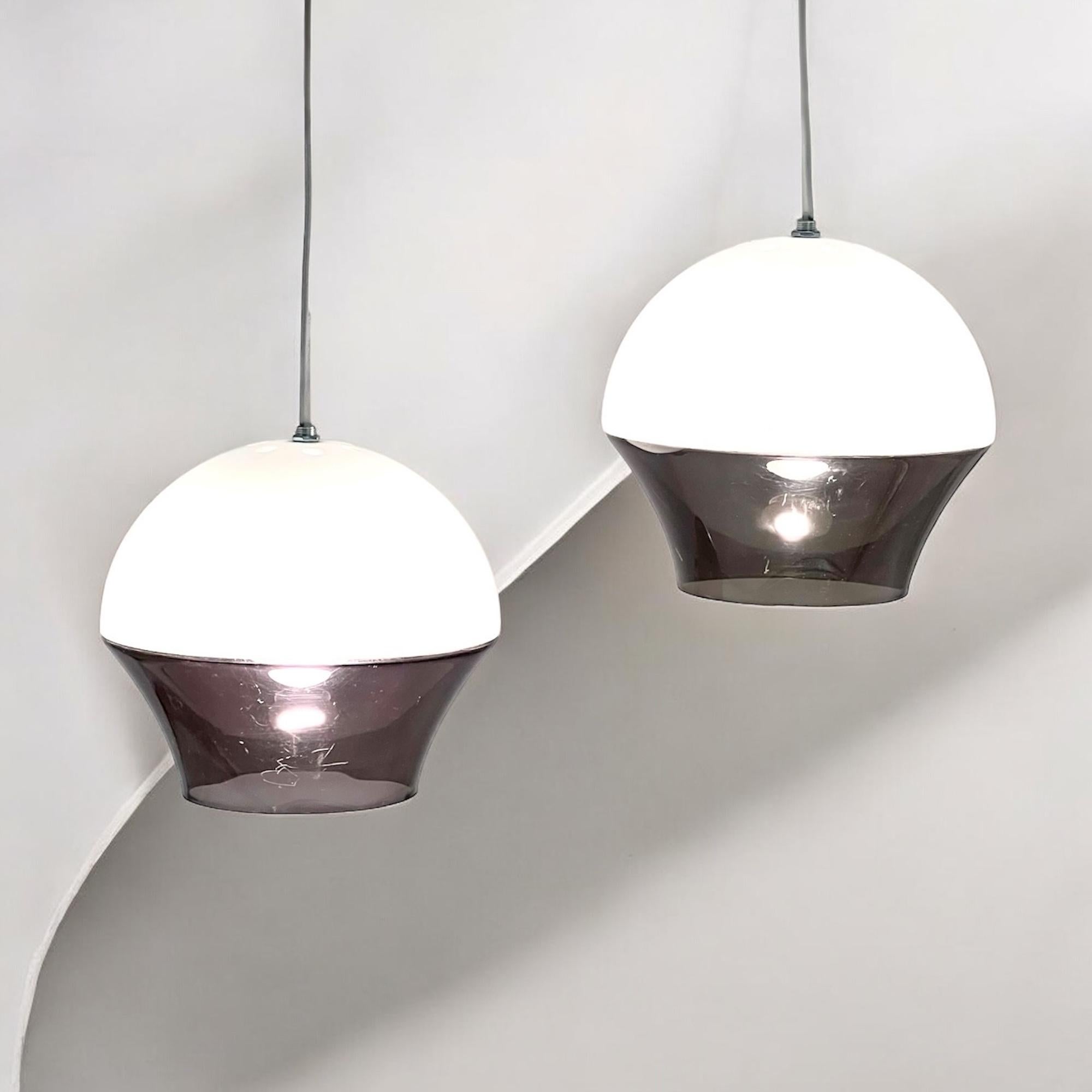 Space Age Acrylic 'Flying Saucer' Hanging Lamps, 1970s, Set of 2 3