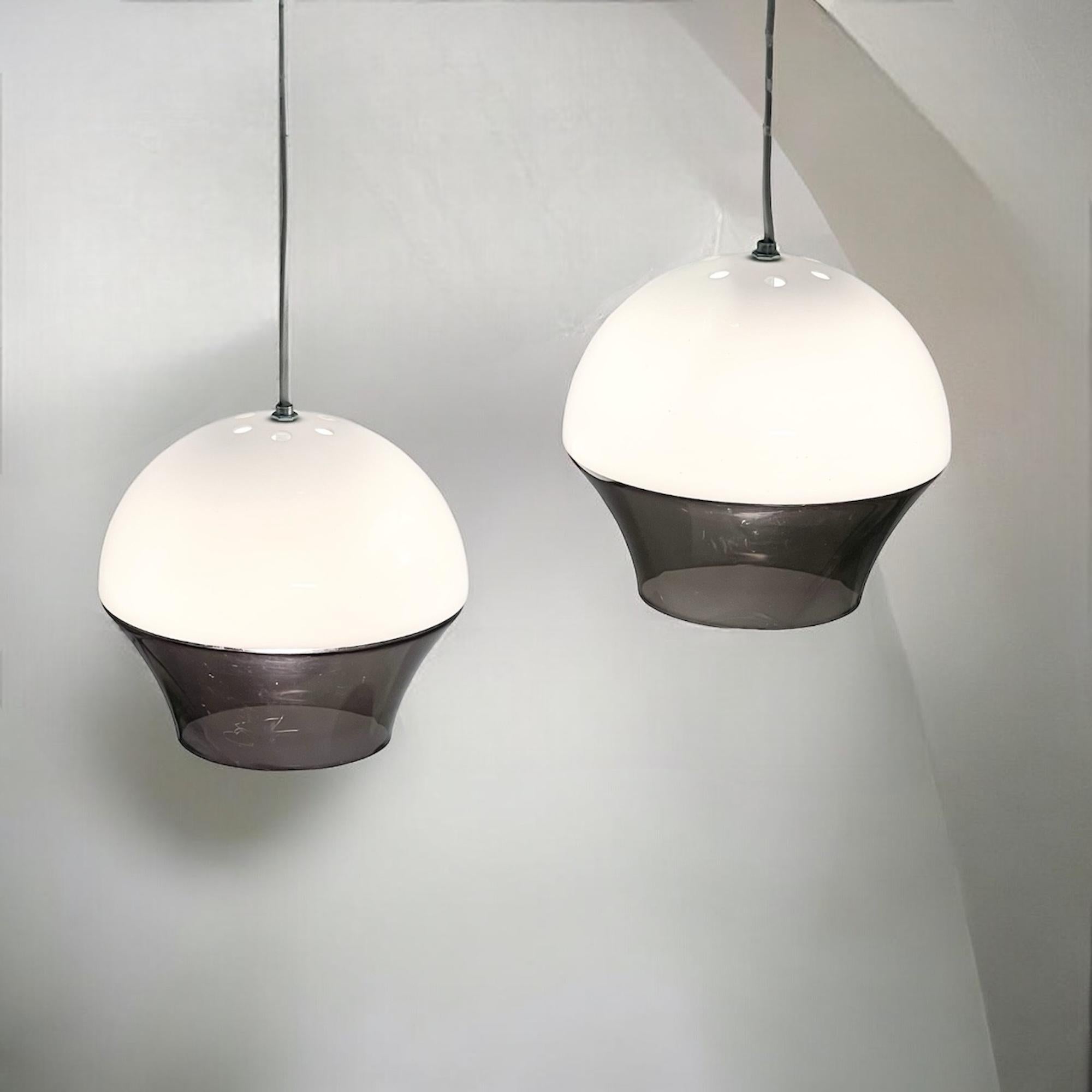Space Age Acrylic 'Flying Saucer' Hanging Lamps, 1970s, Set of 2 5
