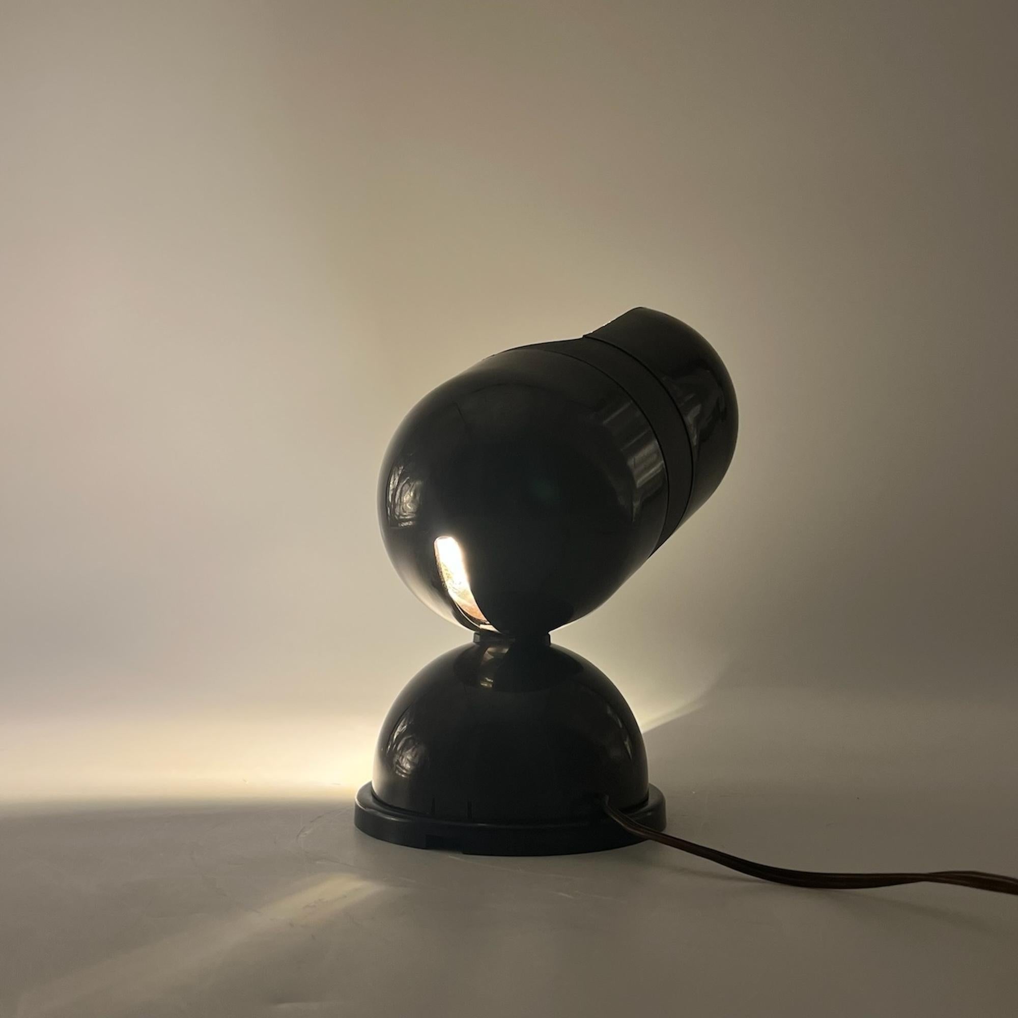 Italian Space Age Adjustable UFO Desk or Wall Lamp in Brown by Gamma Lux Italy, 1970s