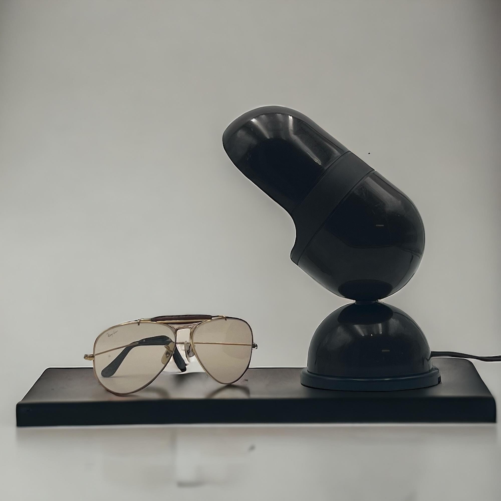 Late 20th Century Space Age Adjustable UFO Desk or Wall Lamp in Brown by Gamma Lux Italy, 1970s