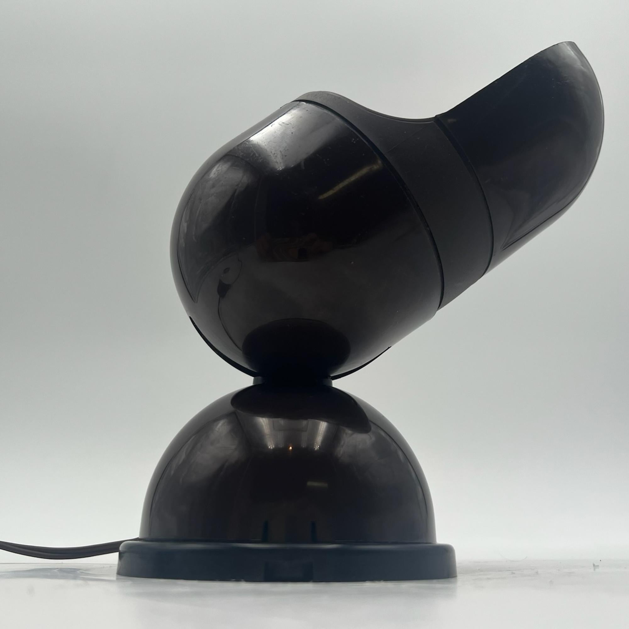 Plastic Space Age Adjustable UFO Desk or Wall Lamp in Brown by Gamma Lux Italy, 1970s