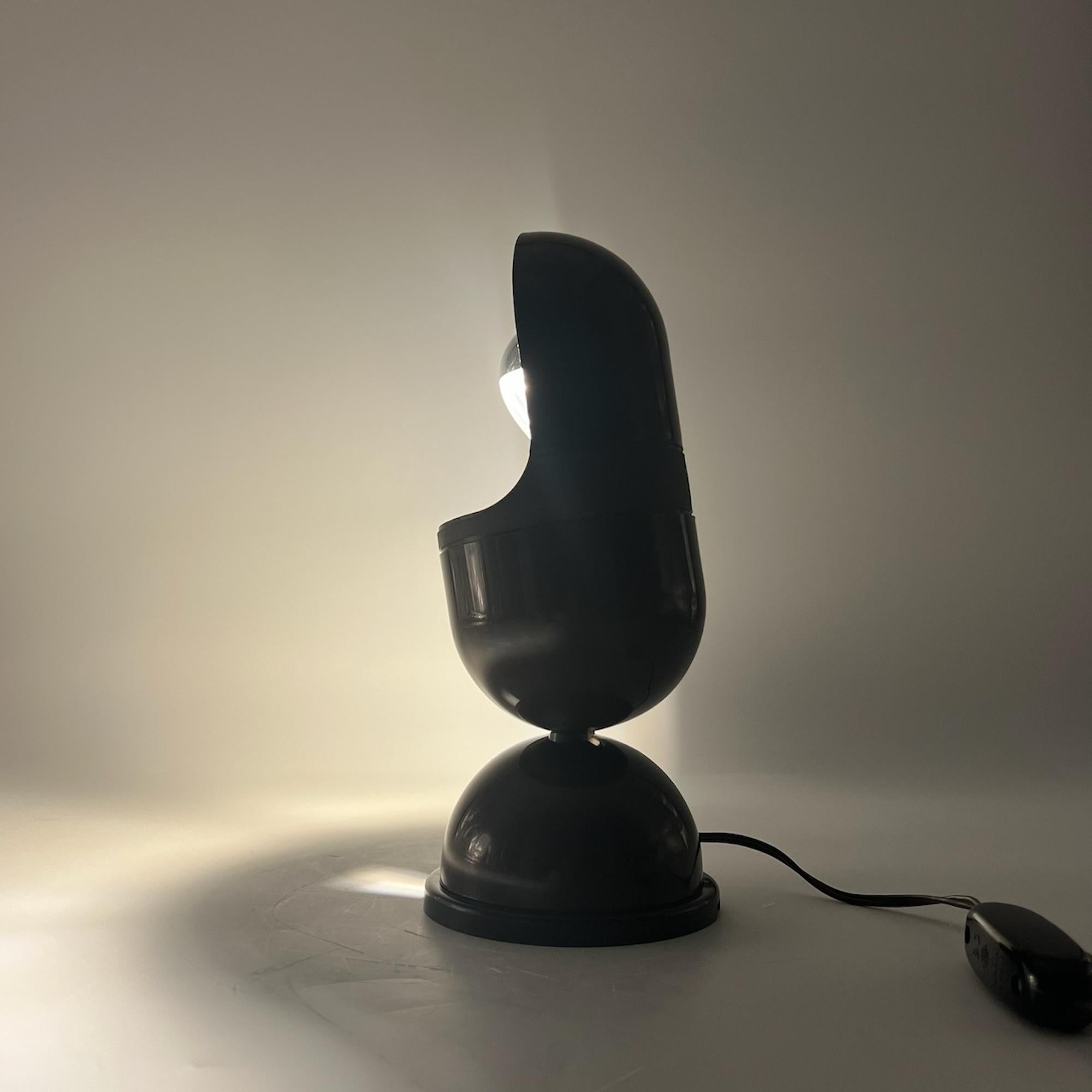 Space Age Adjustable UFO Desk or Wall Lamp in Brown by Gamma Lux Italy, 1970s 1