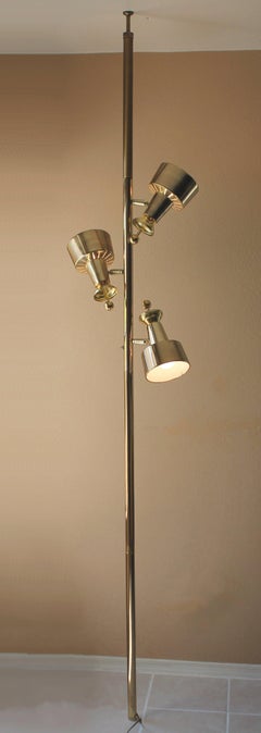 Space Age All Brass Tension Pole Lamp! Mid Century Modern 1950s Stiffel Era