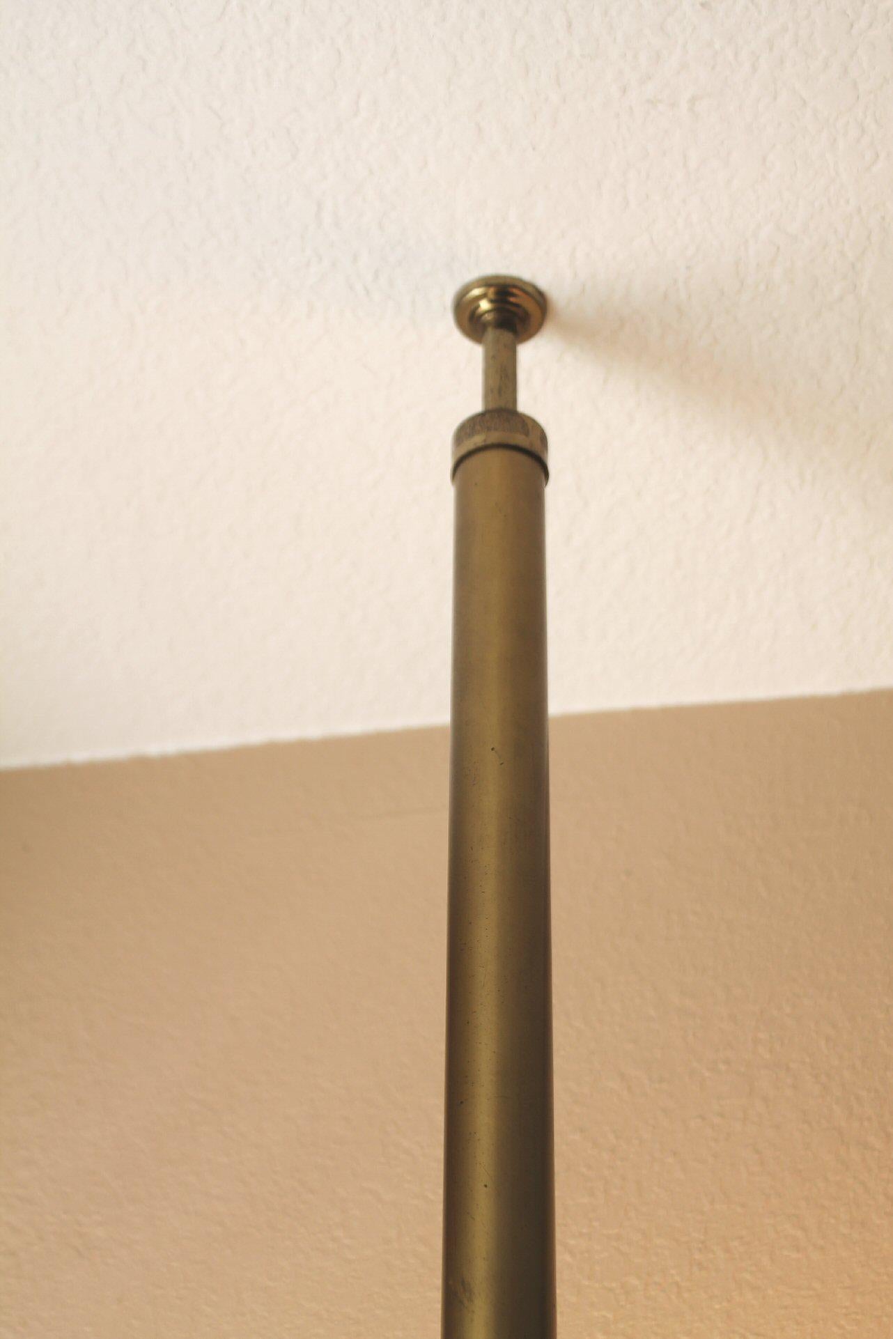 American Space Age All Brass Tension Pole Lamp! Mid Century Modern 1950s Stiffel Era For Sale