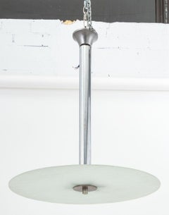 Space Age Aluminum and Glass Saucer Chandelier