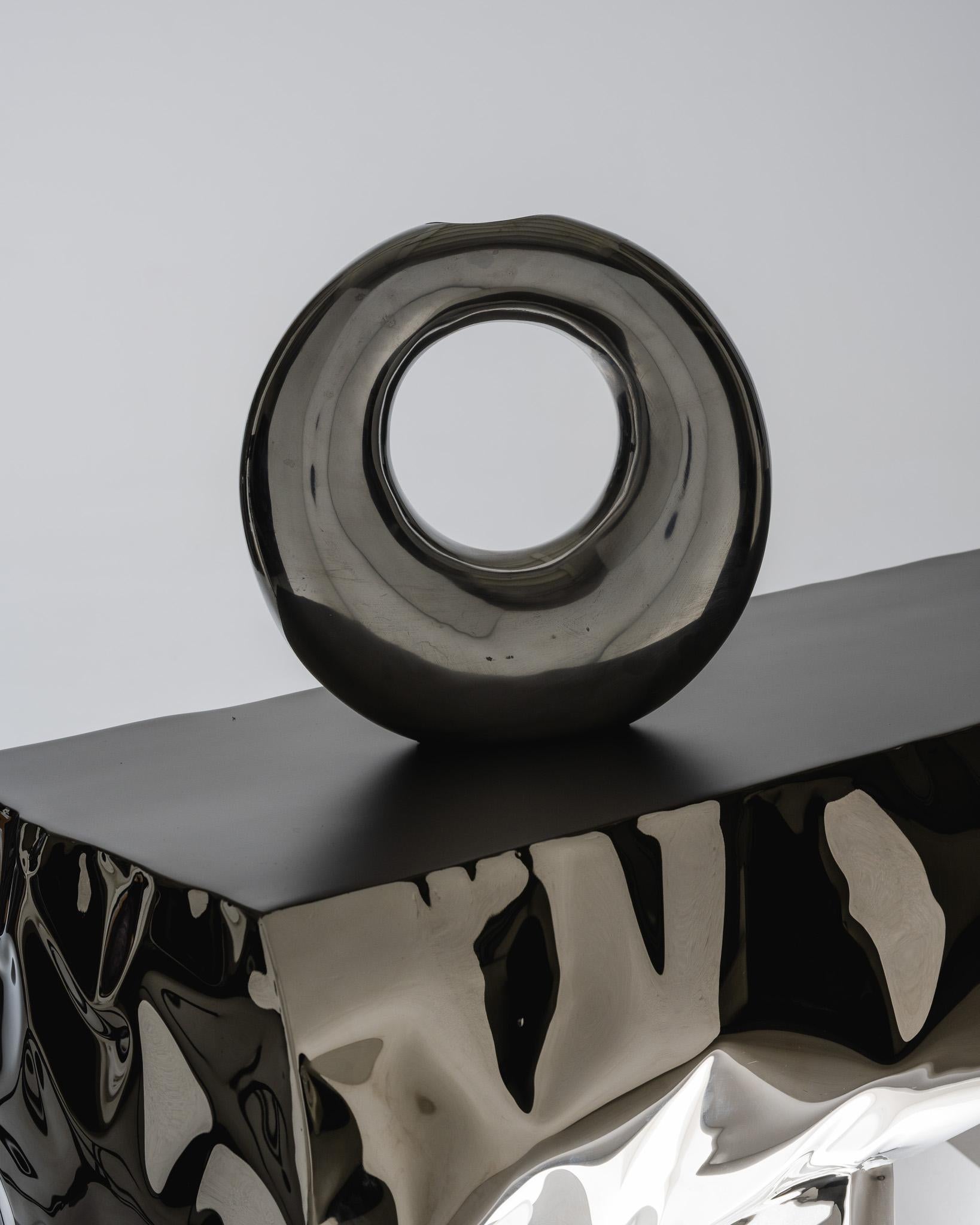 Space Age Aluminum Vase, 1980s