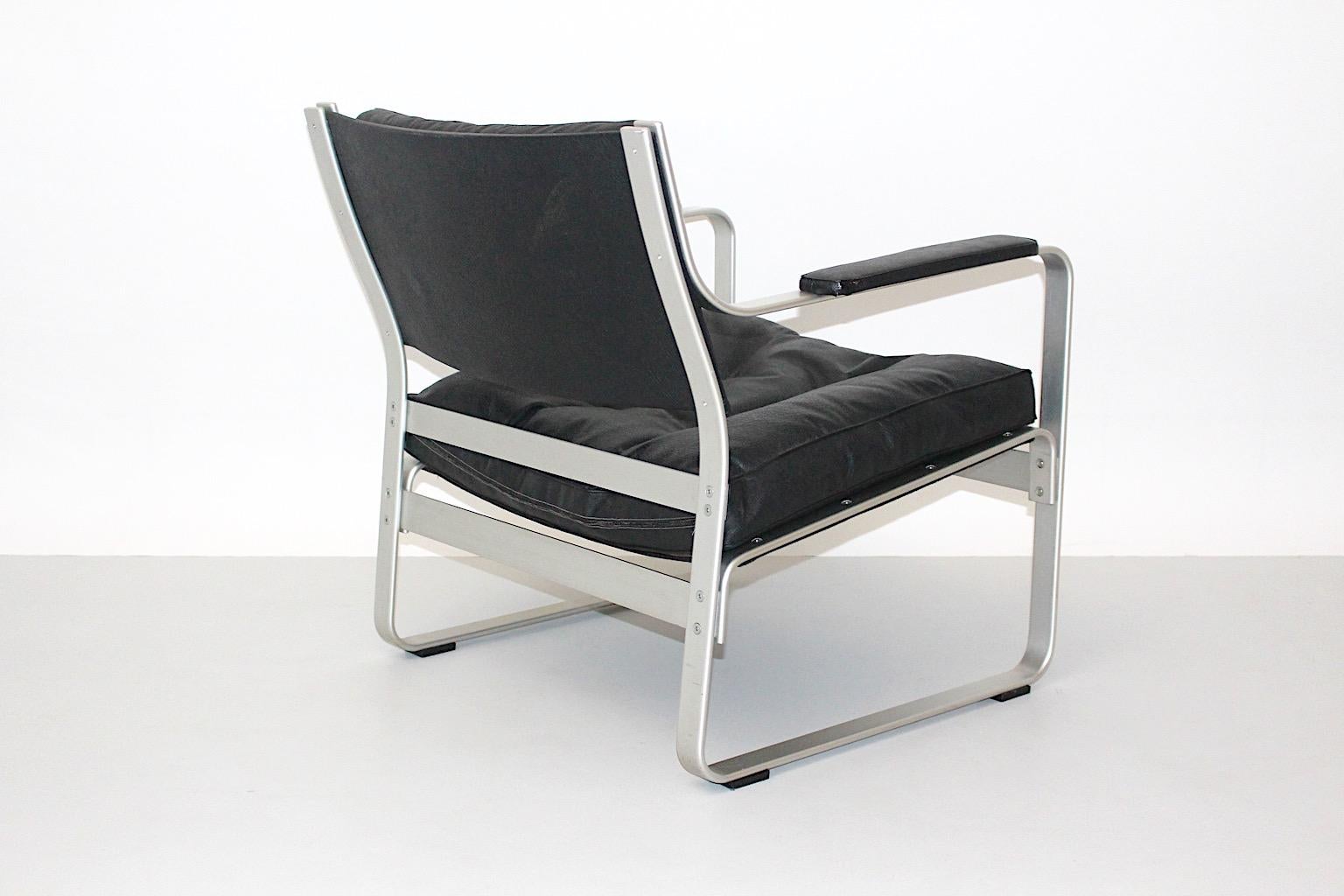 Space Age Aluminum Vintage Lounge Chair Side Karl-Erik Ekselius 1965 Sweden In Good Condition For Sale In Vienna, AT