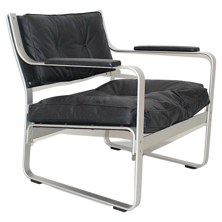Chaise longue d'appoint vintage en aluminium de l'ère spatiale Karl-Erik Ekselius, 1965, Suède