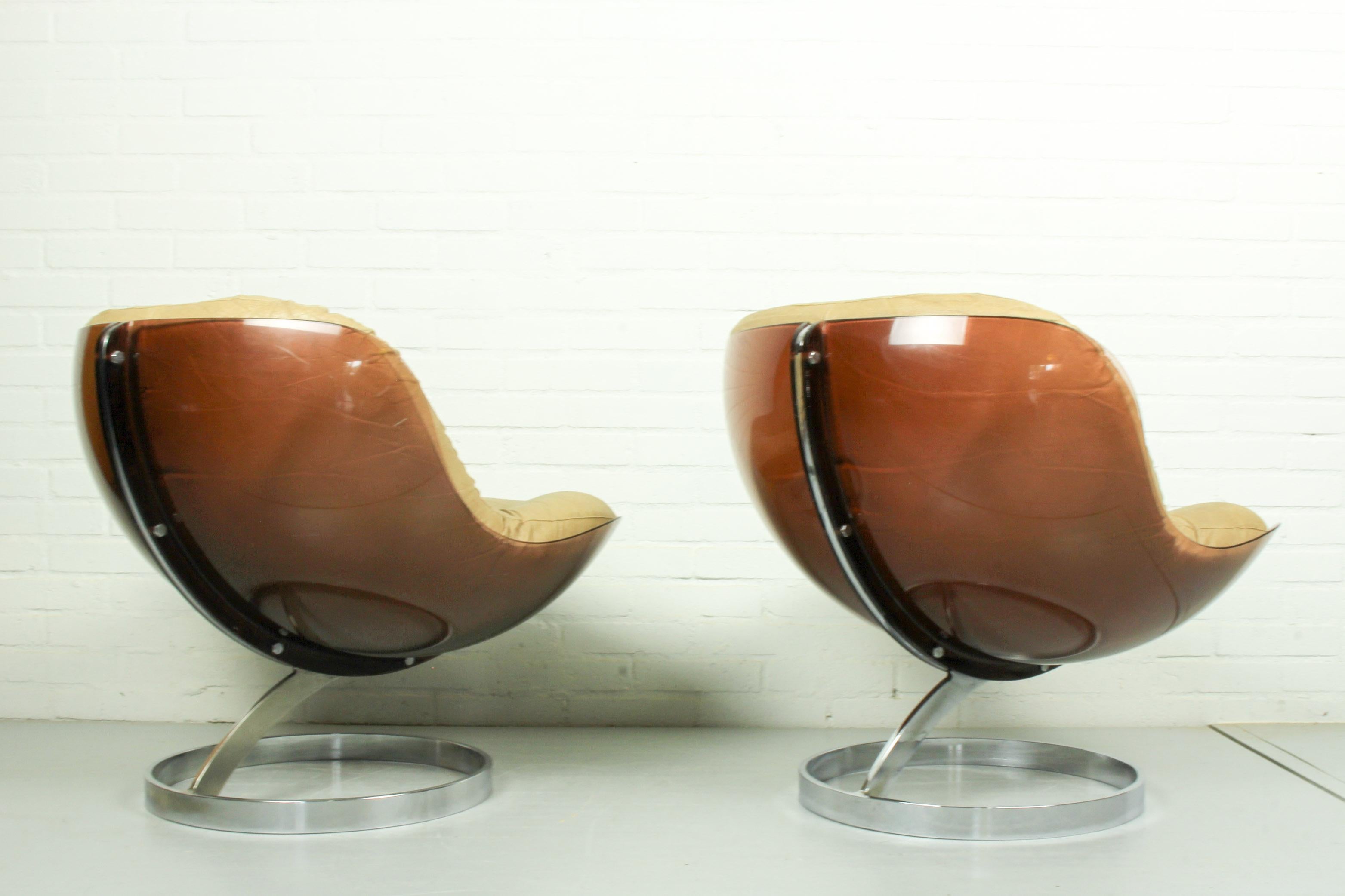 Faux Leather Space Age Armchairs 