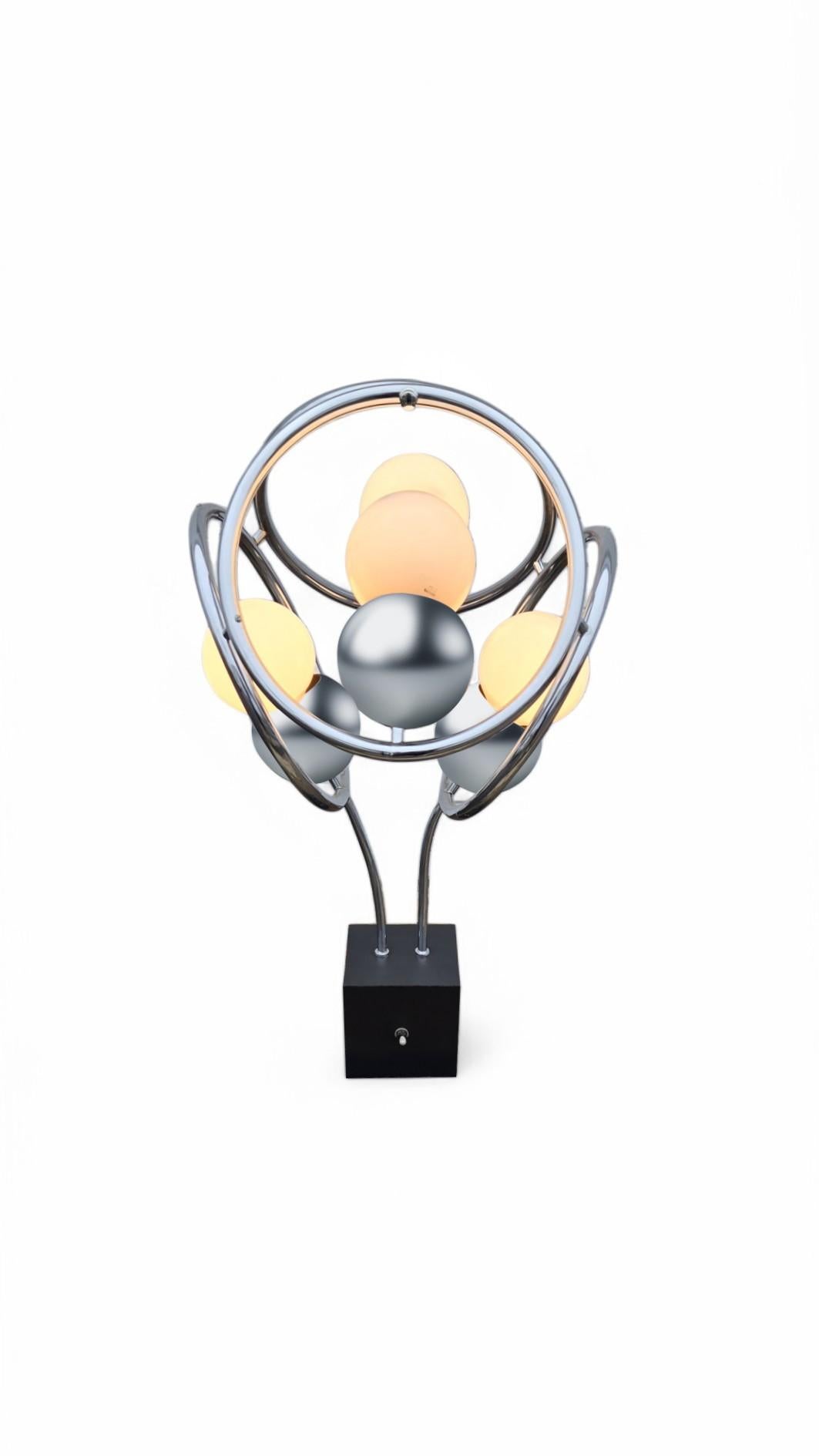 Space Age Atomic Chrome Abstract Table Lamp For Sale 5