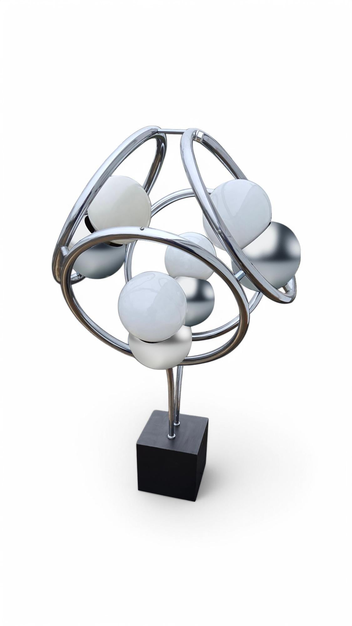 Space Age Atomic Chrome Abstract Table Lamp For Sale 6