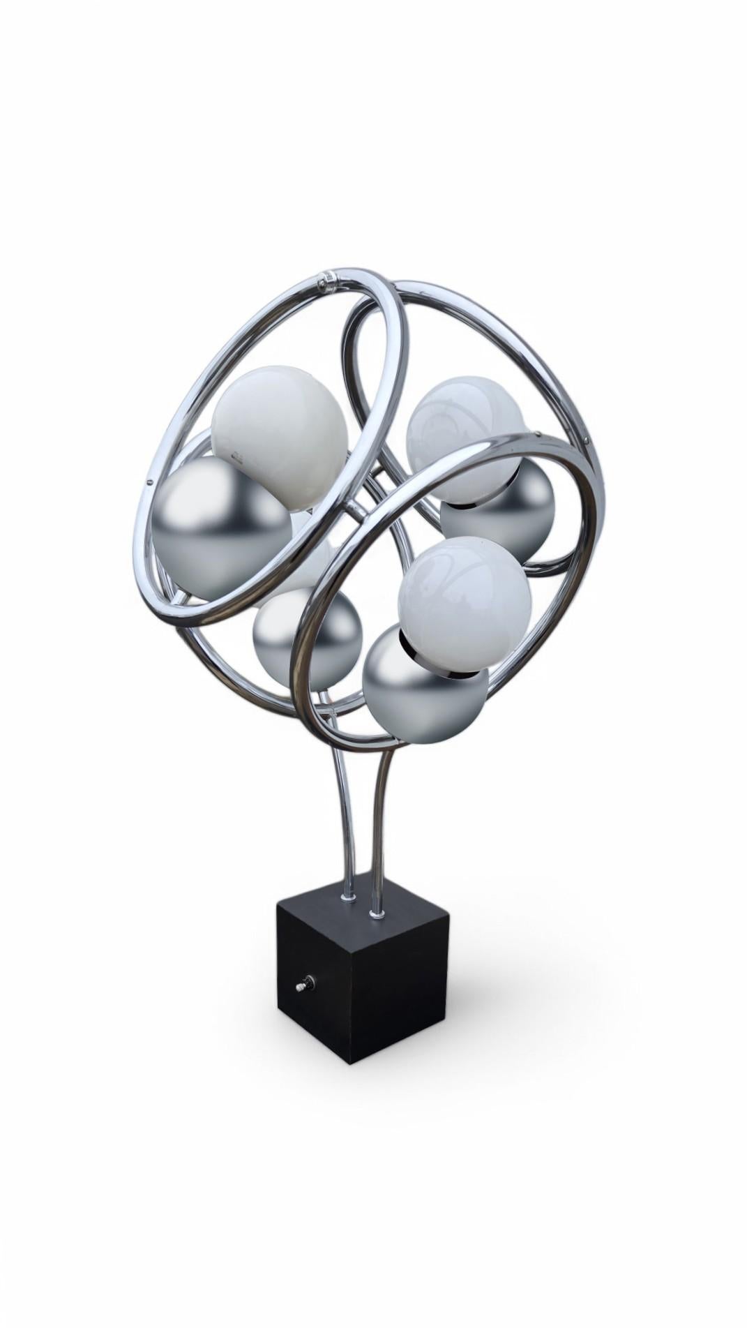Space Age Atomic Chrome Abstract Table Lamp For Sale 7