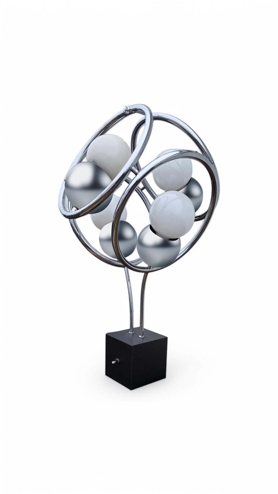 Space Age Atomic Chrome Abstract Table Lamp For Sale 8