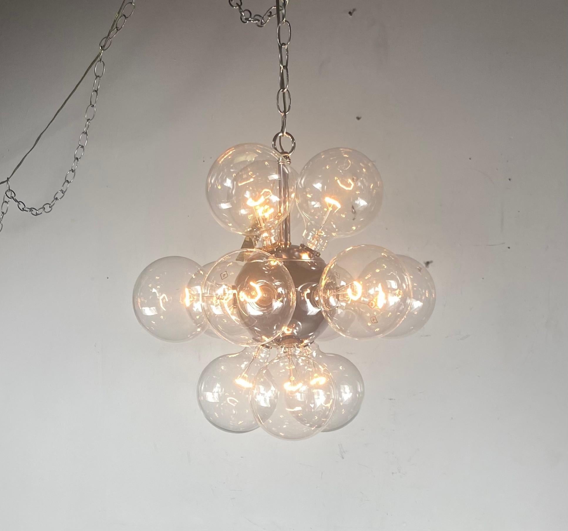 Late 20th Century Space Age Atomic Cluster Pendant Chandelier by Belvedere..New / Old Stock ! For Sale