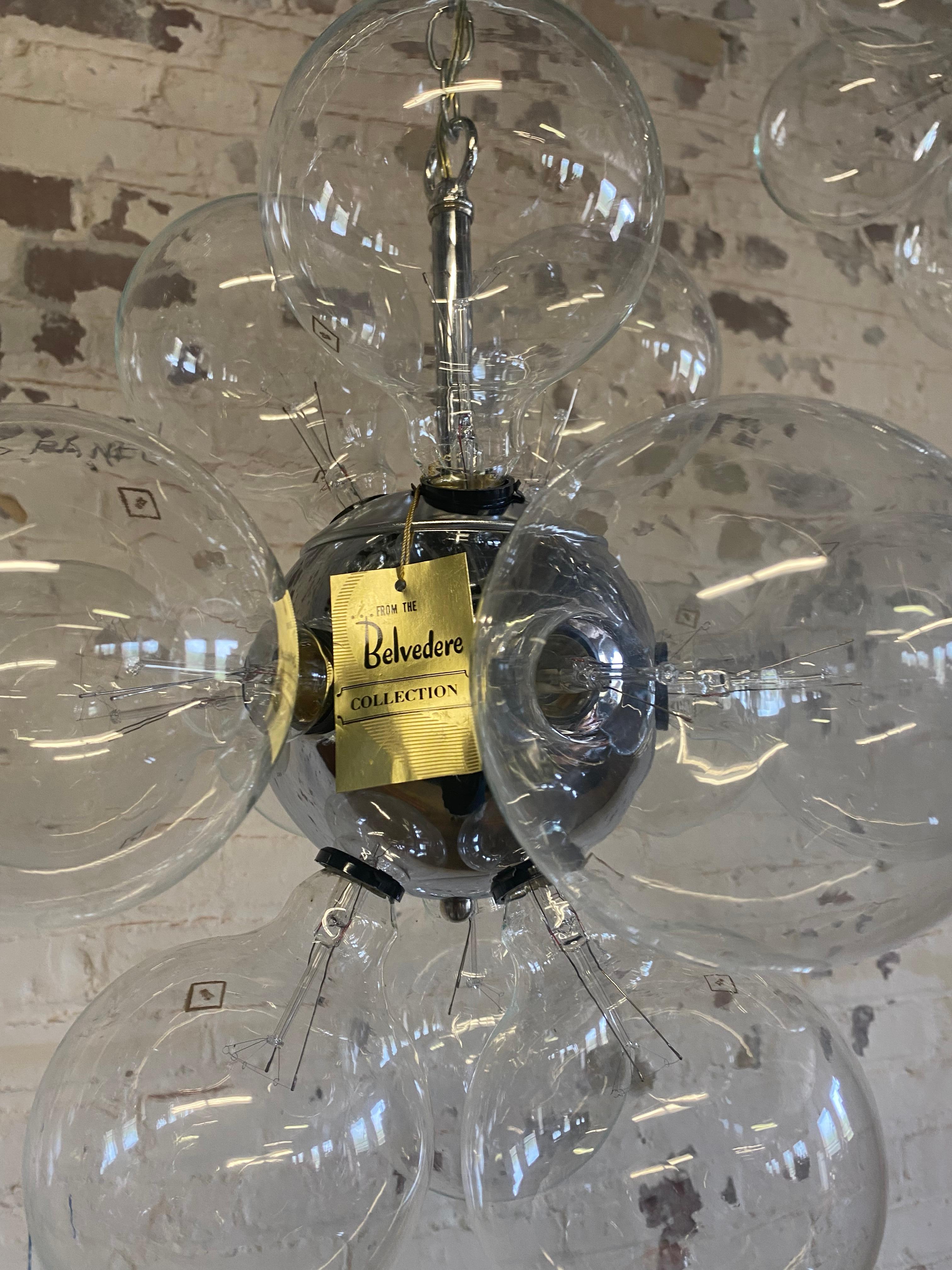 Space Age Atomic Cluster Pendant Chandelier by Belvedere..New / Old Stock ! For Sale 2