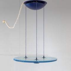 Space Age Aurora Blue Pendant by Arteluce, Perry King & Santiago Miranda, 1983