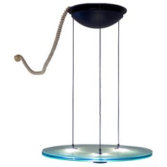 Space Age Aurora Blue Pendant by Arteluce, Perry King & Santiago Miranda, 1983