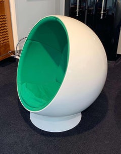 Space Age Ball Chair by Adelta, Eero Aarino, Green and White, Finland